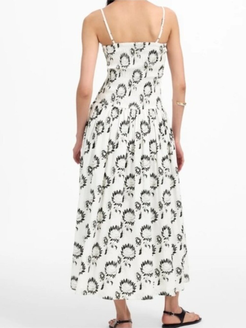 Madewell Poplin Peony Mid Maxi Smocked Dress Medium New Women's Floral - Picture 7 of 15